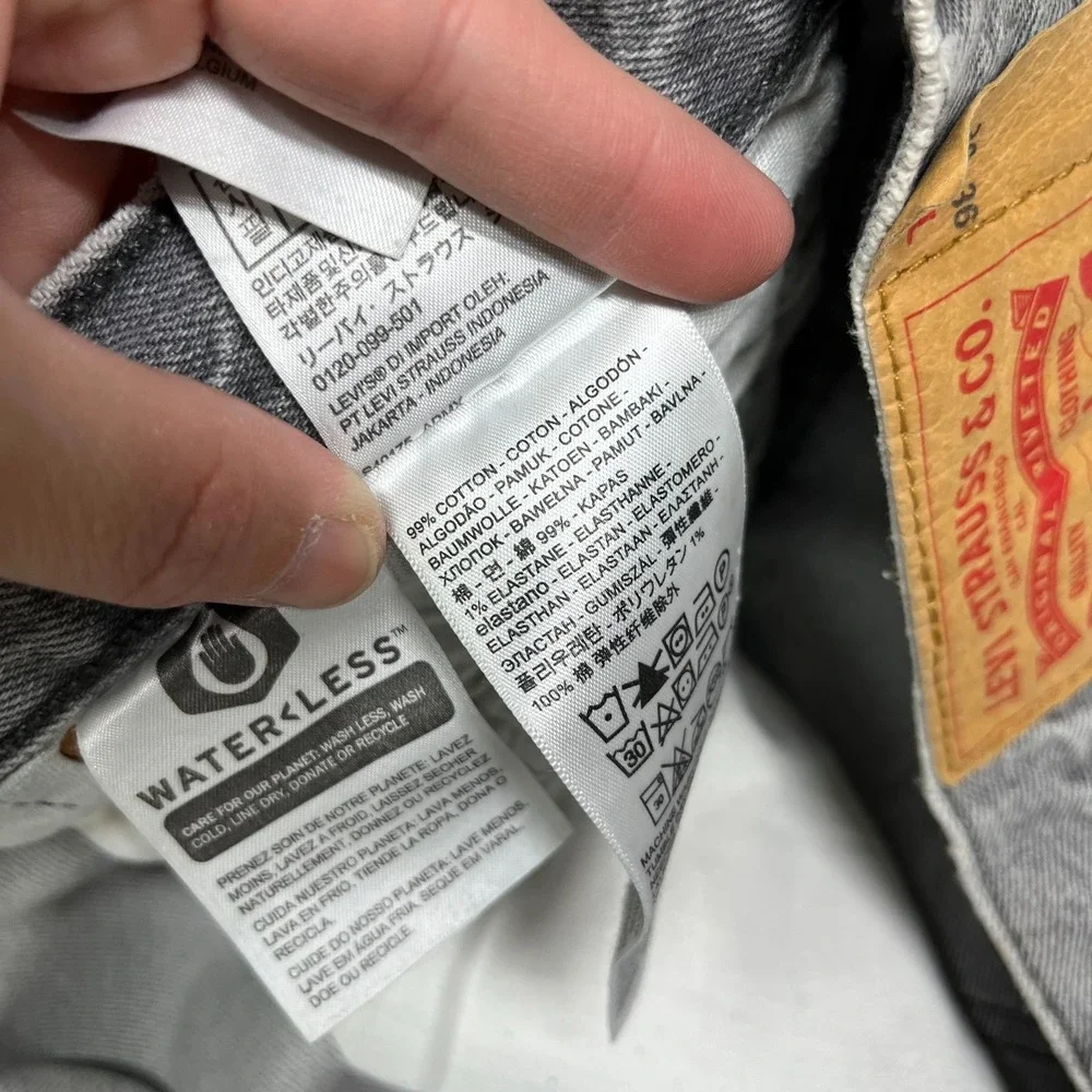 Levi's 501 Jeans Men's Gray‎ Denim Stretch Straight Button Fly 37X35.5 - Flaws